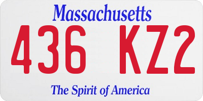 MA license plate 436KZ2