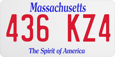 MA license plate 436KZ4
