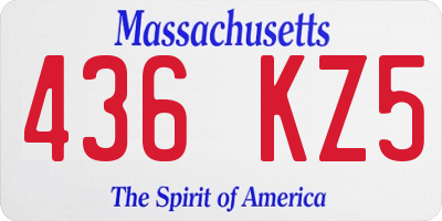 MA license plate 436KZ5