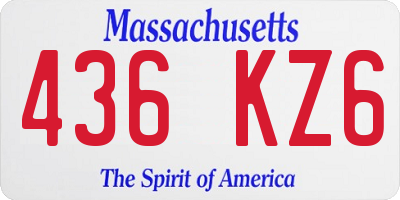 MA license plate 436KZ6