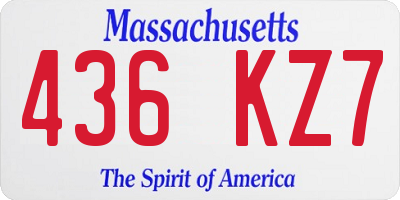 MA license plate 436KZ7