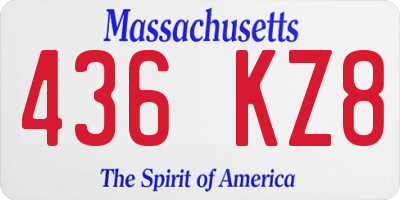MA license plate 436KZ8