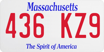 MA license plate 436KZ9