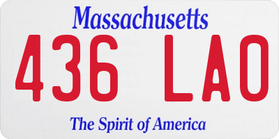 MA license plate 436LA0