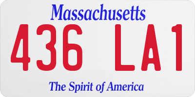 MA license plate 436LA1