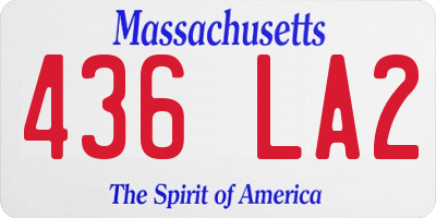 MA license plate 436LA2