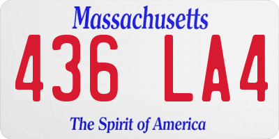 MA license plate 436LA4