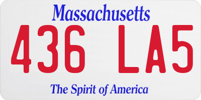MA license plate 436LA5