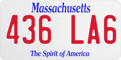 MA license plate 436LA6