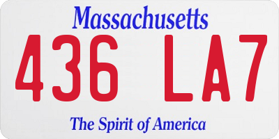 MA license plate 436LA7