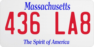 MA license plate 436LA8