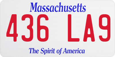 MA license plate 436LA9