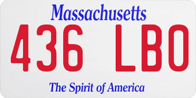 MA license plate 436LB0