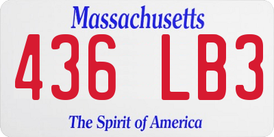 MA license plate 436LB3