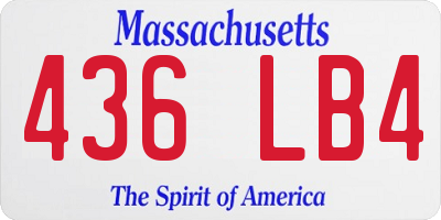 MA license plate 436LB4