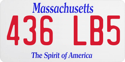 MA license plate 436LB5
