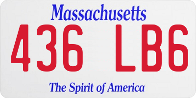 MA license plate 436LB6
