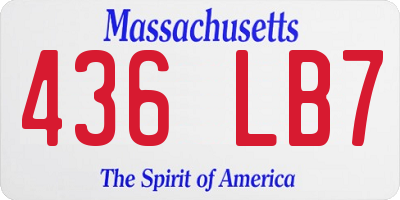 MA license plate 436LB7