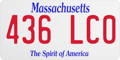 MA license plate 436LC0