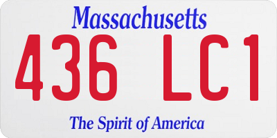 MA license plate 436LC1