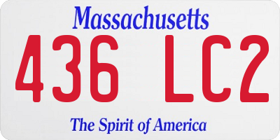 MA license plate 436LC2