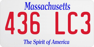 MA license plate 436LC3