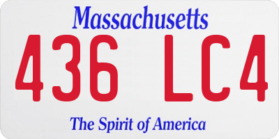 MA license plate 436LC4
