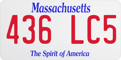 MA license plate 436LC5
