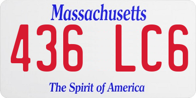 MA license plate 436LC6