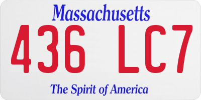 MA license plate 436LC7