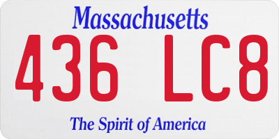 MA license plate 436LC8