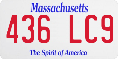 MA license plate 436LC9