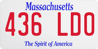 MA license plate 436LD0