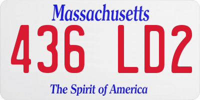 MA license plate 436LD2