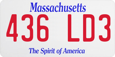 MA license plate 436LD3