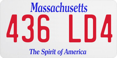 MA license plate 436LD4