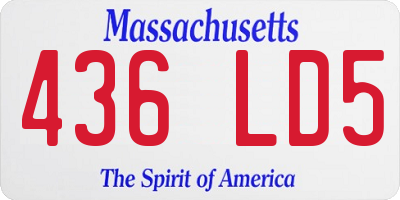 MA license plate 436LD5