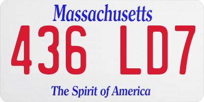 MA license plate 436LD7