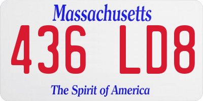 MA license plate 436LD8