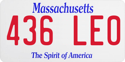MA license plate 436LE0