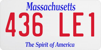 MA license plate 436LE1