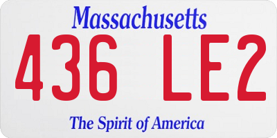 MA license plate 436LE2