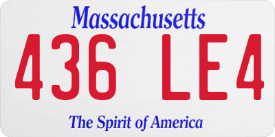 MA license plate 436LE4
