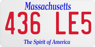 MA license plate 436LE5