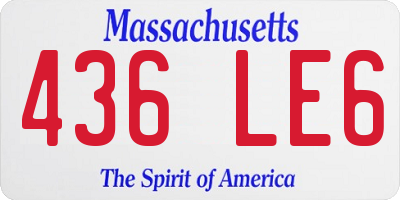 MA license plate 436LE6