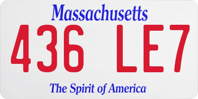 MA license plate 436LE7