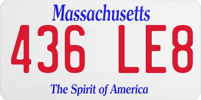 MA license plate 436LE8