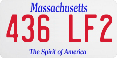 MA license plate 436LF2