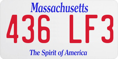 MA license plate 436LF3