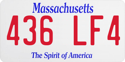 MA license plate 436LF4